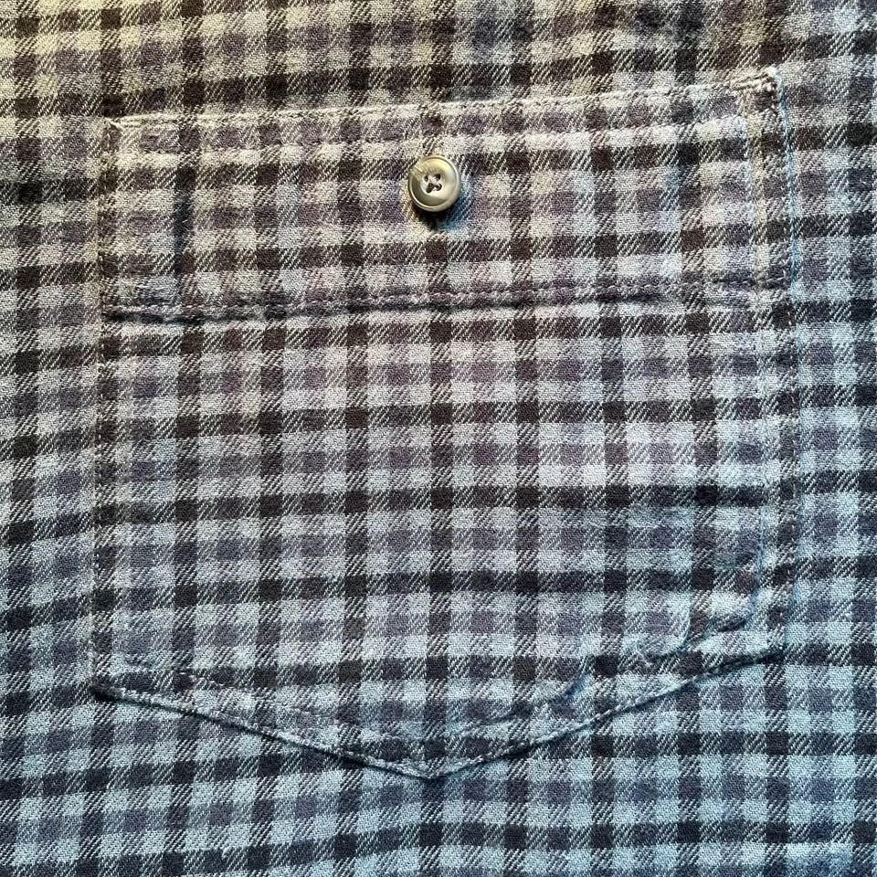 prAna XL Standard Fit Grey Black Gingham Flannel Travel Shirt - photo 3
