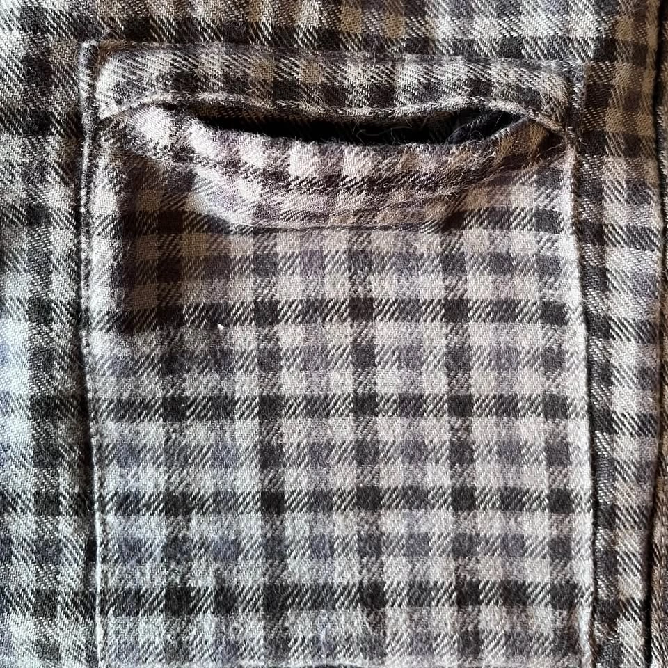 prAna XL Standard Fit Grey Black Gingham Flannel Travel Shirt - photo 4
