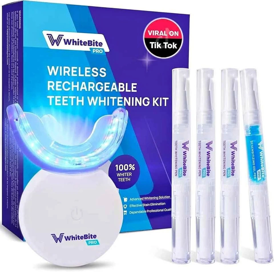 Whitebite Pro Teeth Whitening Kit, LED Light, Mouth Tray