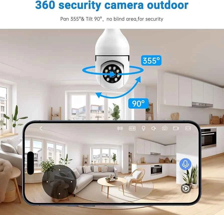 WiFi 360° Rotating 1080P Bulb Camera - photo 2
