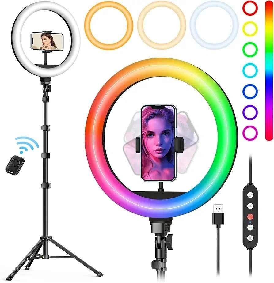 Weilisi 10" Ring Light with Stand 72'' Tall & Phone Holder