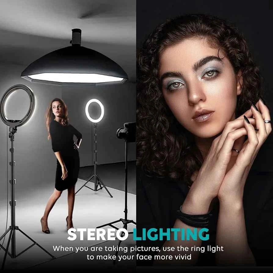 Weilisi 10" Ring Light with Stand 72'' Tall & Phone Holder - photo 3