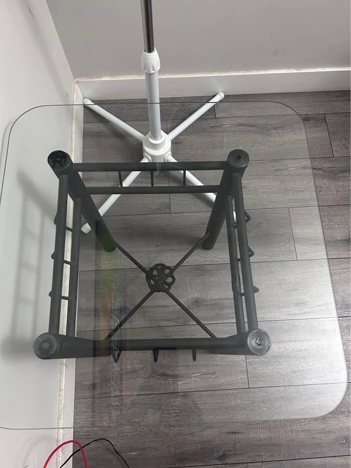 Glass Top Side Table / End Table – Black Metal Frame - photo 2