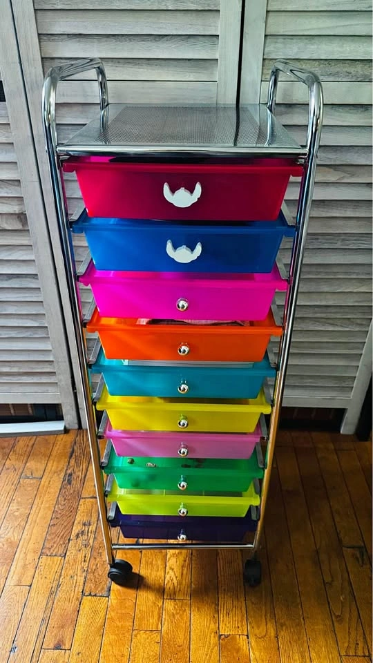 10-Drawer Rolling Storage Cart Rainbow