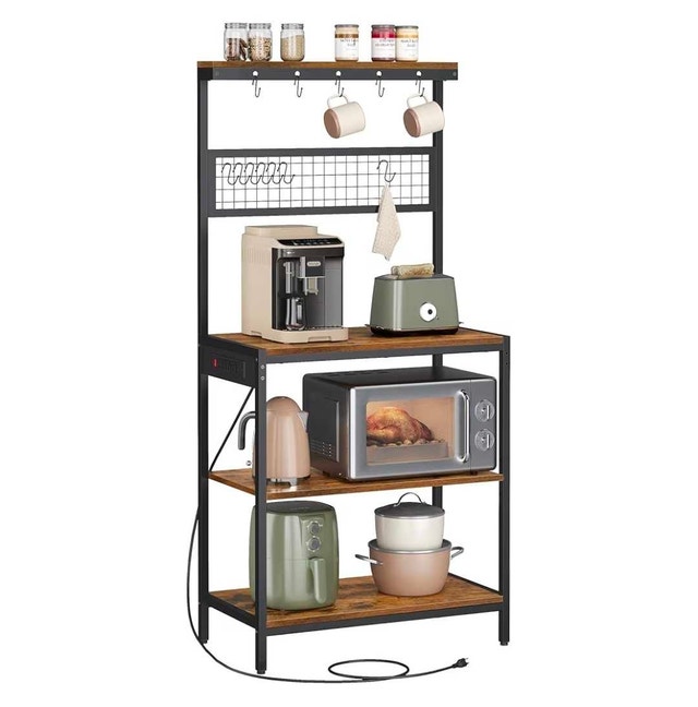 VASAGLE BAKERS RACK W/CHARGING STATIONS