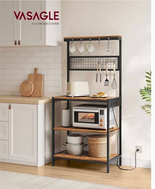 VASAGLE BAKERS RACK W/CHARGING STATIONS - photo 2