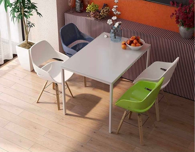 GLASSARA 44"X30" WHITE DINING TABLES - photo 2