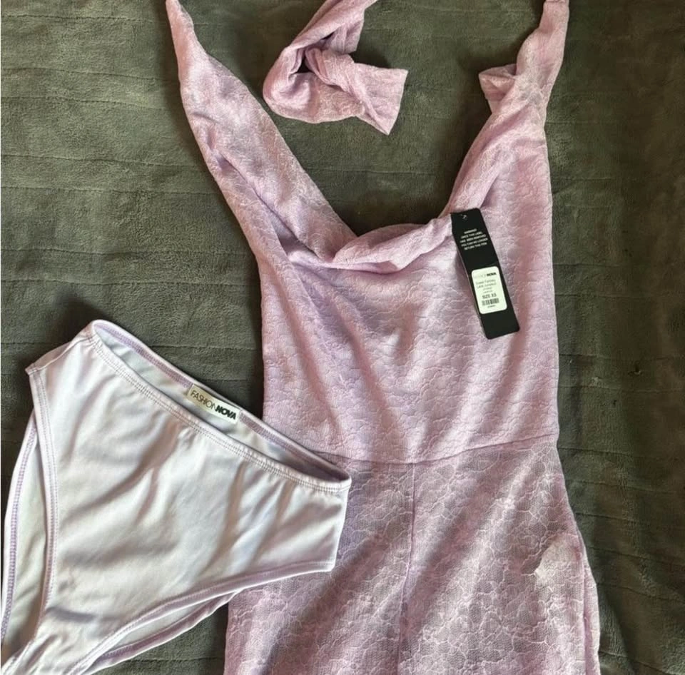 Fashion Nova Lavender Lace Jumpsuit - photo 2