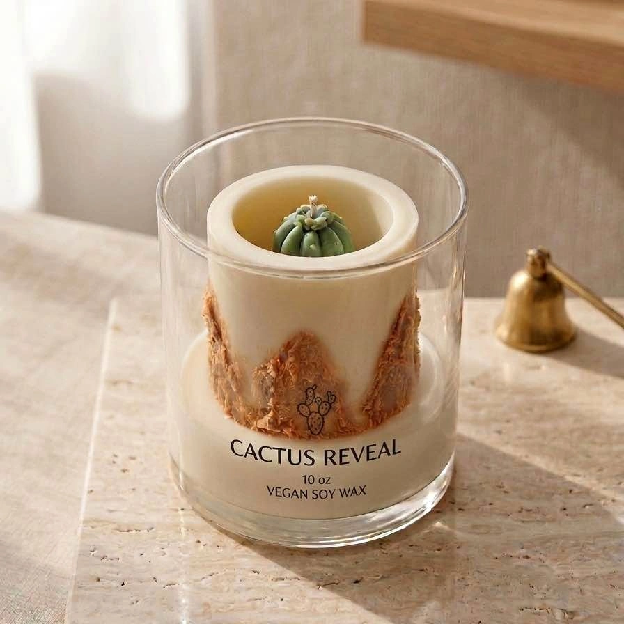 Handmade Candle |🌵Cactus Reveal | Soy Wax | Vegan