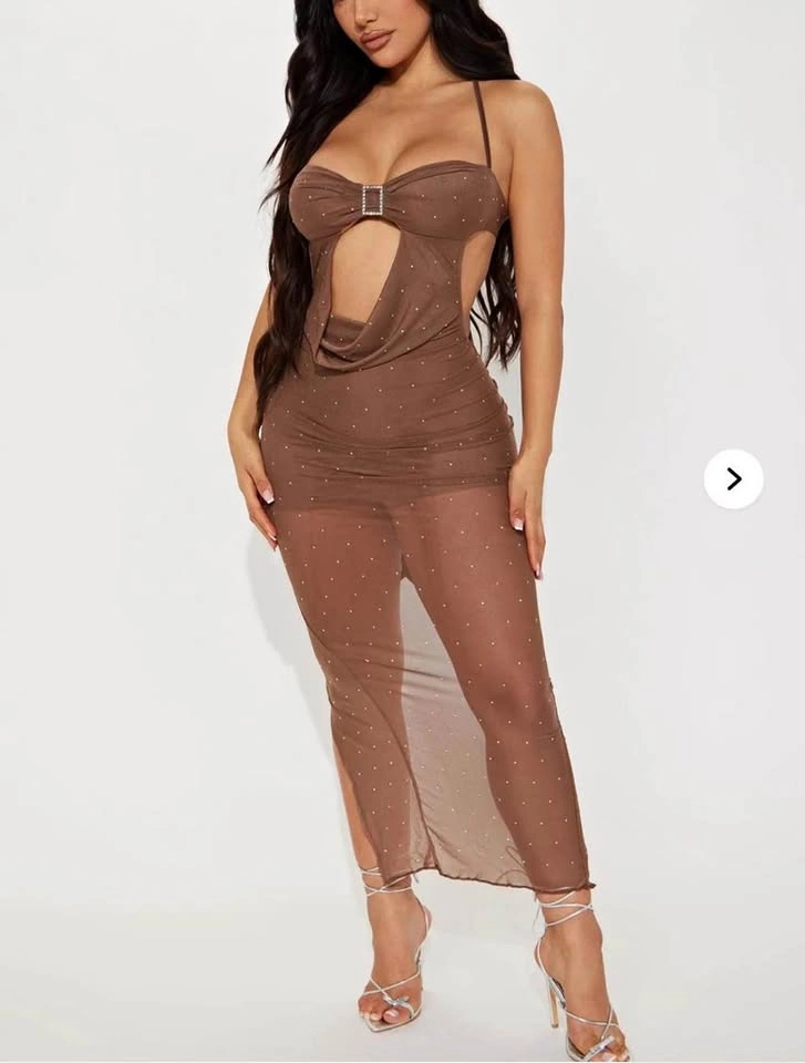 Fashion Nova Rhinestone Maxi Dress