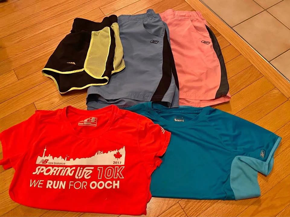 Women’s athletic shorts and tops