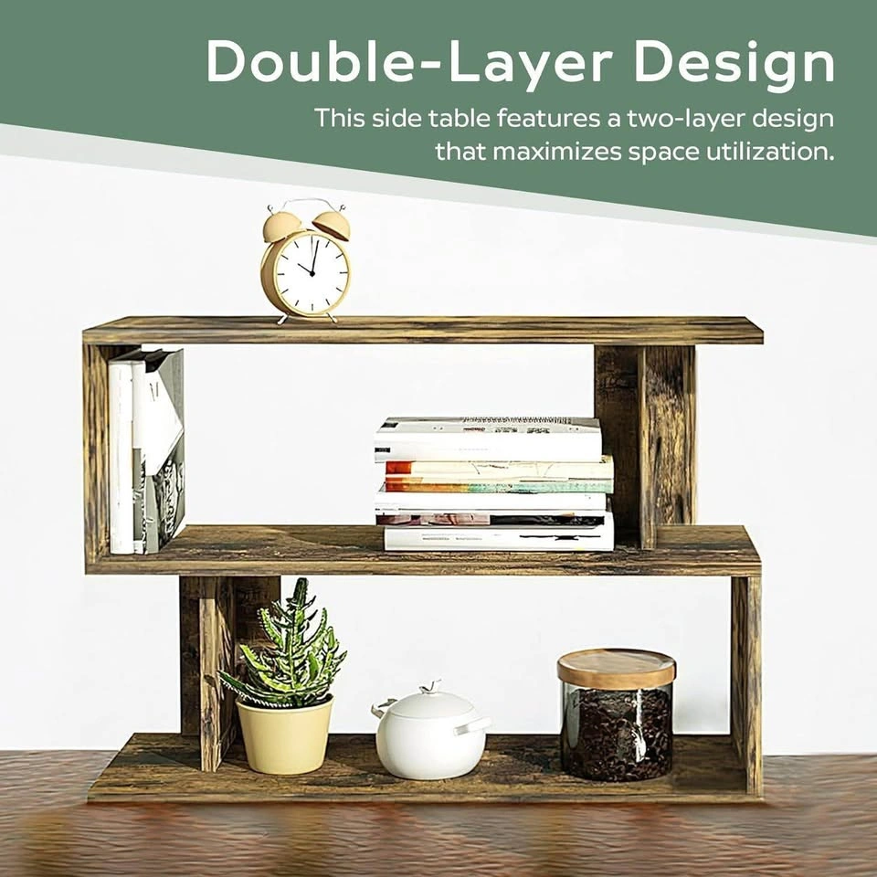 3-Tier Rustic Brown Console Table / Bookshelf - photo 3