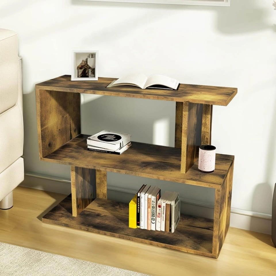 3-Tier Rustic Brown Console Table / Bookshelf - photo 4
