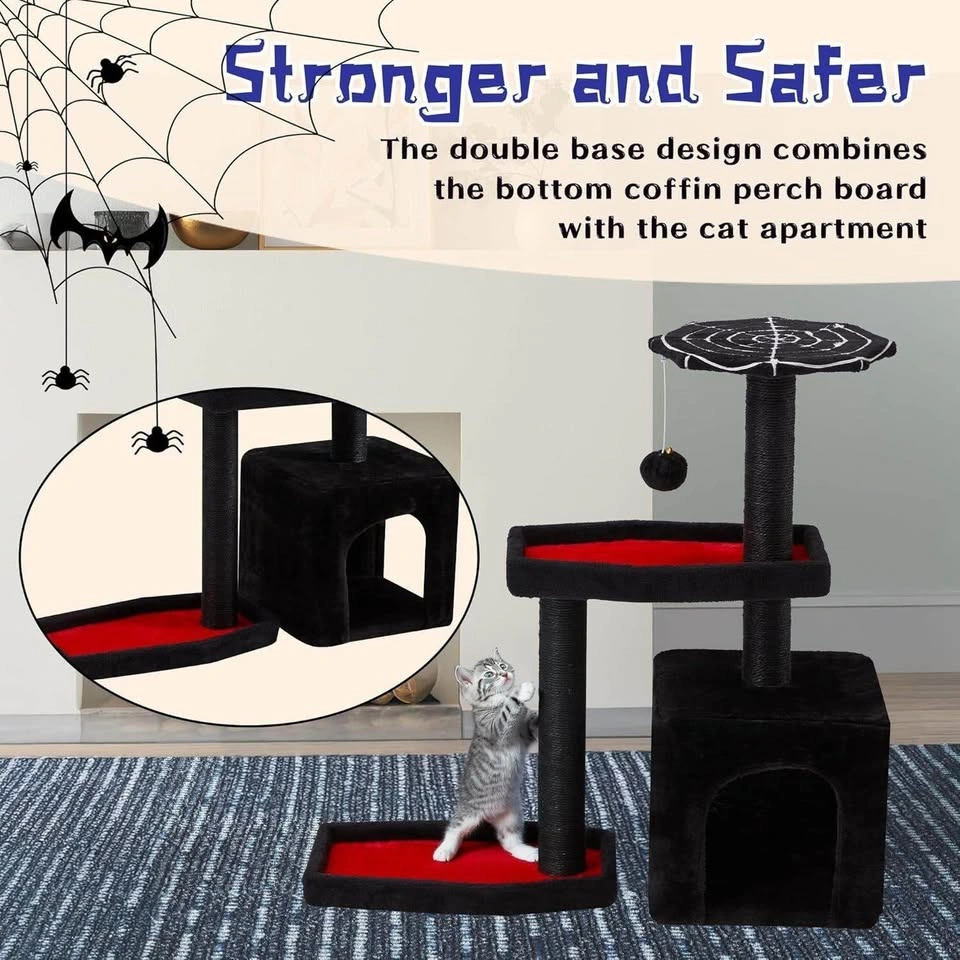Gothic Cat Tree / Cat Condo with Scratching Posts - photo 3