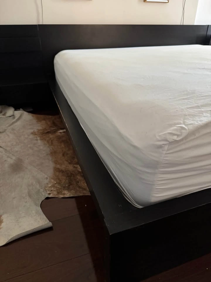 king size bed with attached end tables - photo 4