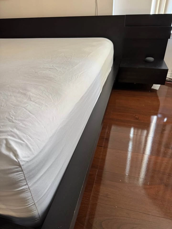 king size bed with attached end tables - photo 5