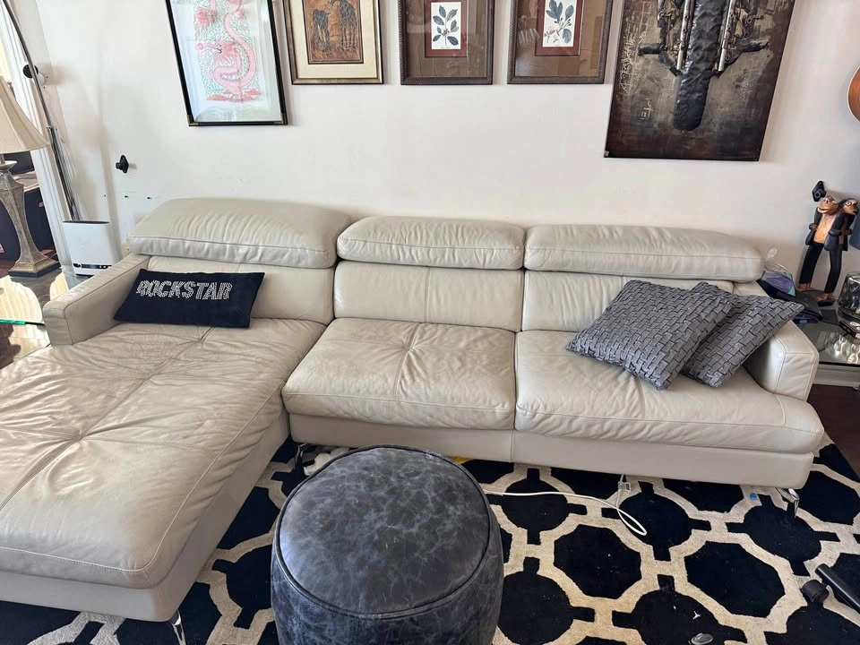 leather couch with chaise