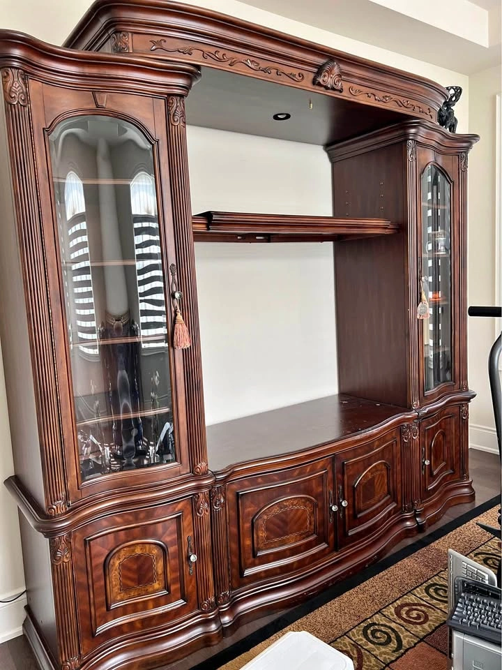 AICO wall unit, Server with Mirror, and 3-pc Coffee Table Set