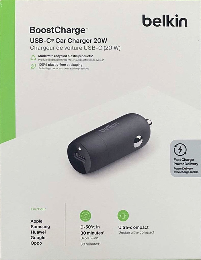 Belkin BoostCharge 20W USB-C Car Charger – Brand New - photo 2