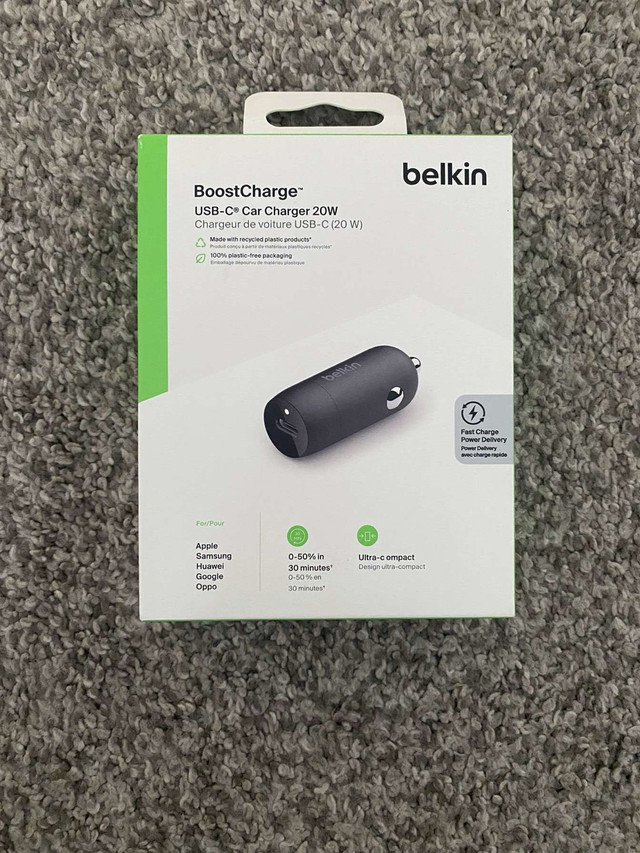 Belkin BoostCharge 20W USB-C Car Charger – Brand New - photo 3