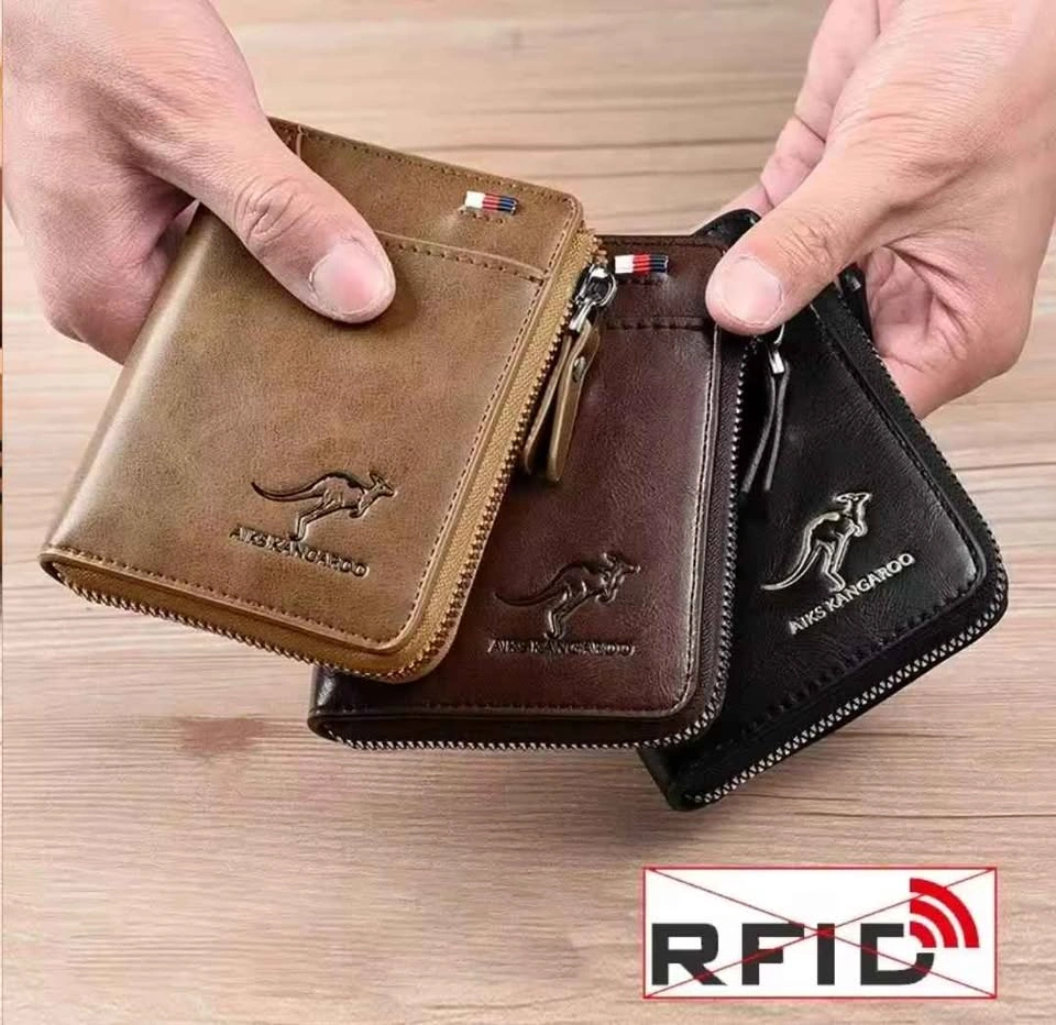 Men's Zipper Wallet - Dark Brown - photo 2