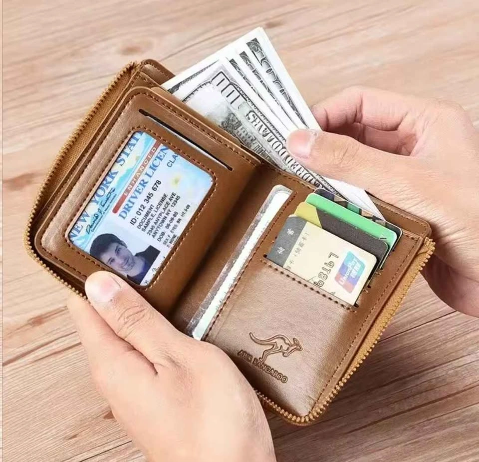 Men's Zipper Wallet - Dark Brown - photo 4