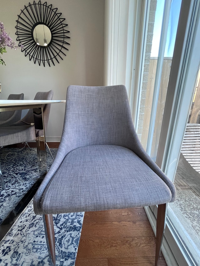 6-Person Dining Table with 6 Chairs — Marble Top, Metal Legs - photo 5