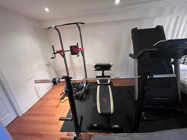 Complete Home Gym Set — Bench, Rack, Bar & Weight Plates