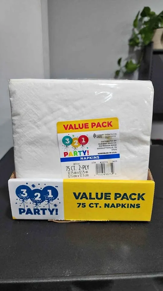 3 PACK OF 75CT IN EACH PACKET  NAPKINS thumbnail