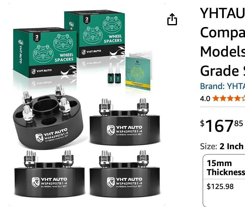 NEW YHTAUTO 2” Hub Centric Wheel Spacers 6x5.5 (Set of 4)