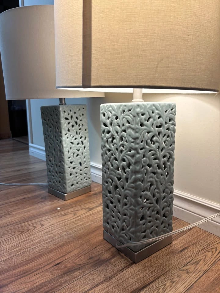 Two light blue lamps with motif - photo 4
