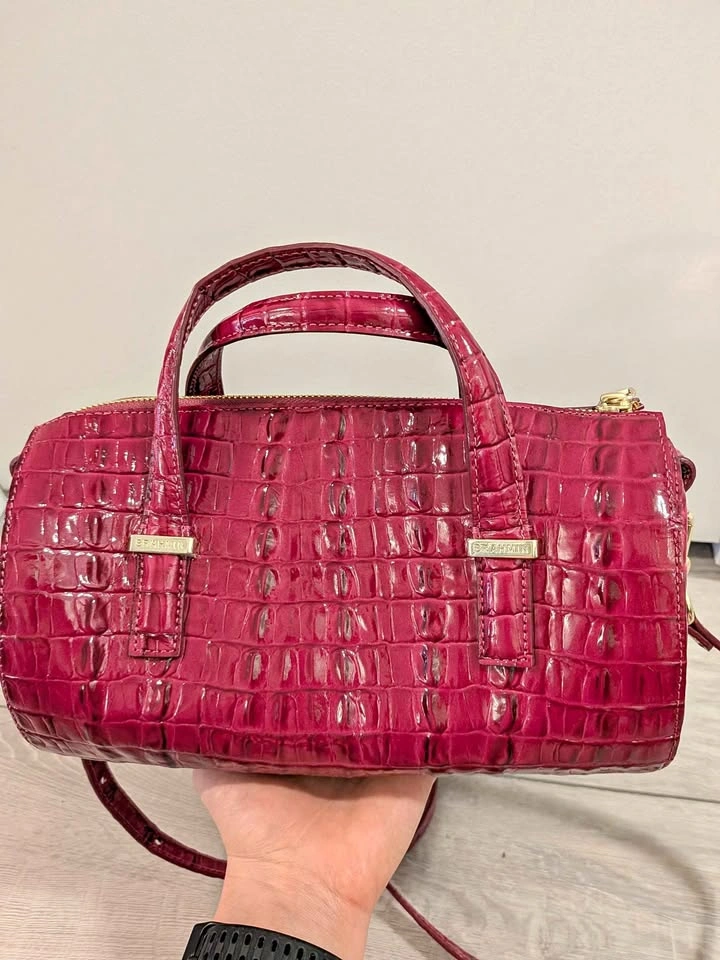 Brahmin CLAIRE PINK Melbourne Leather Satchel Crossbody Bag