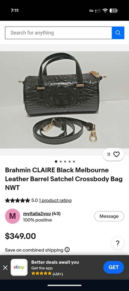 Brahmin CLAIRE PINK Melbourne Leather Satchel Crossbody Bag - photo 2