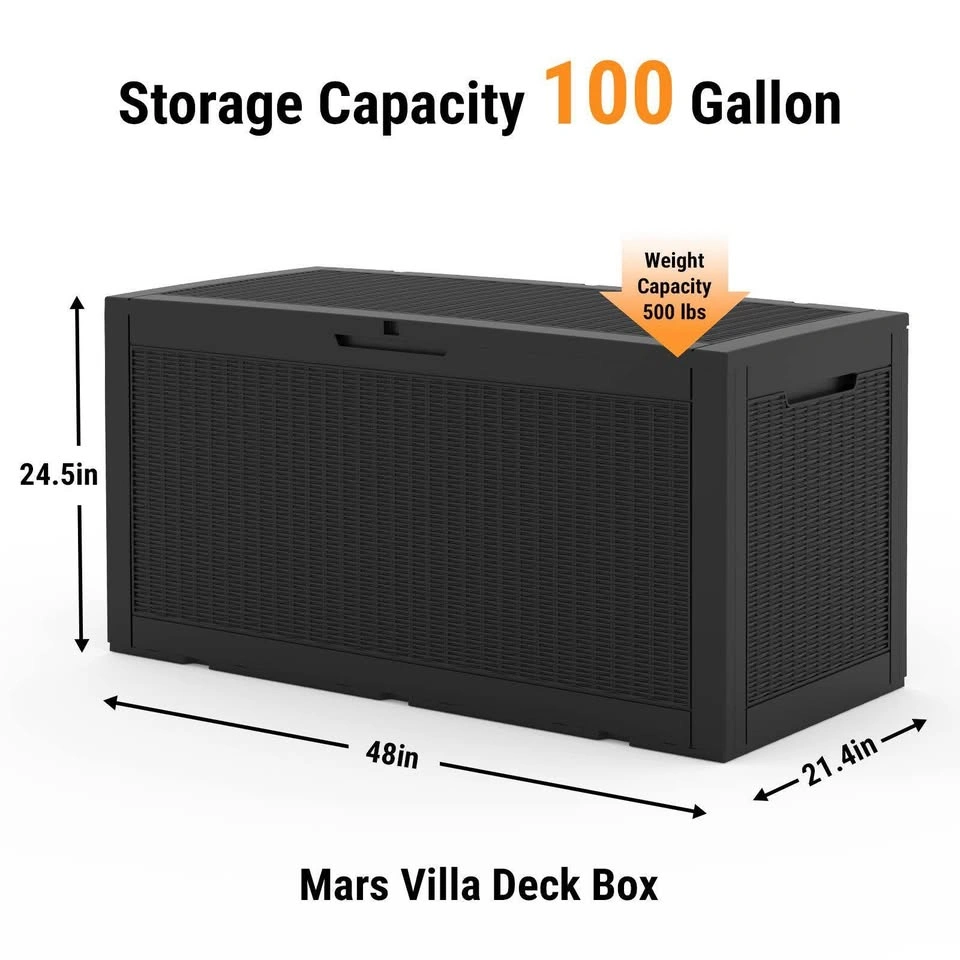 Black 100 Gallon Outdoor Patio Box - photo 2