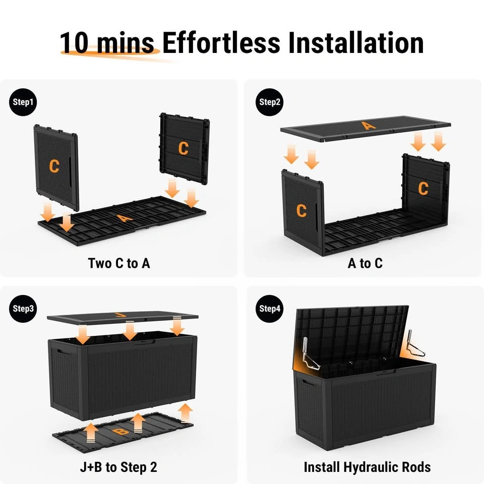 Black 100 Gallon Outdoor Patio Box - photo 4