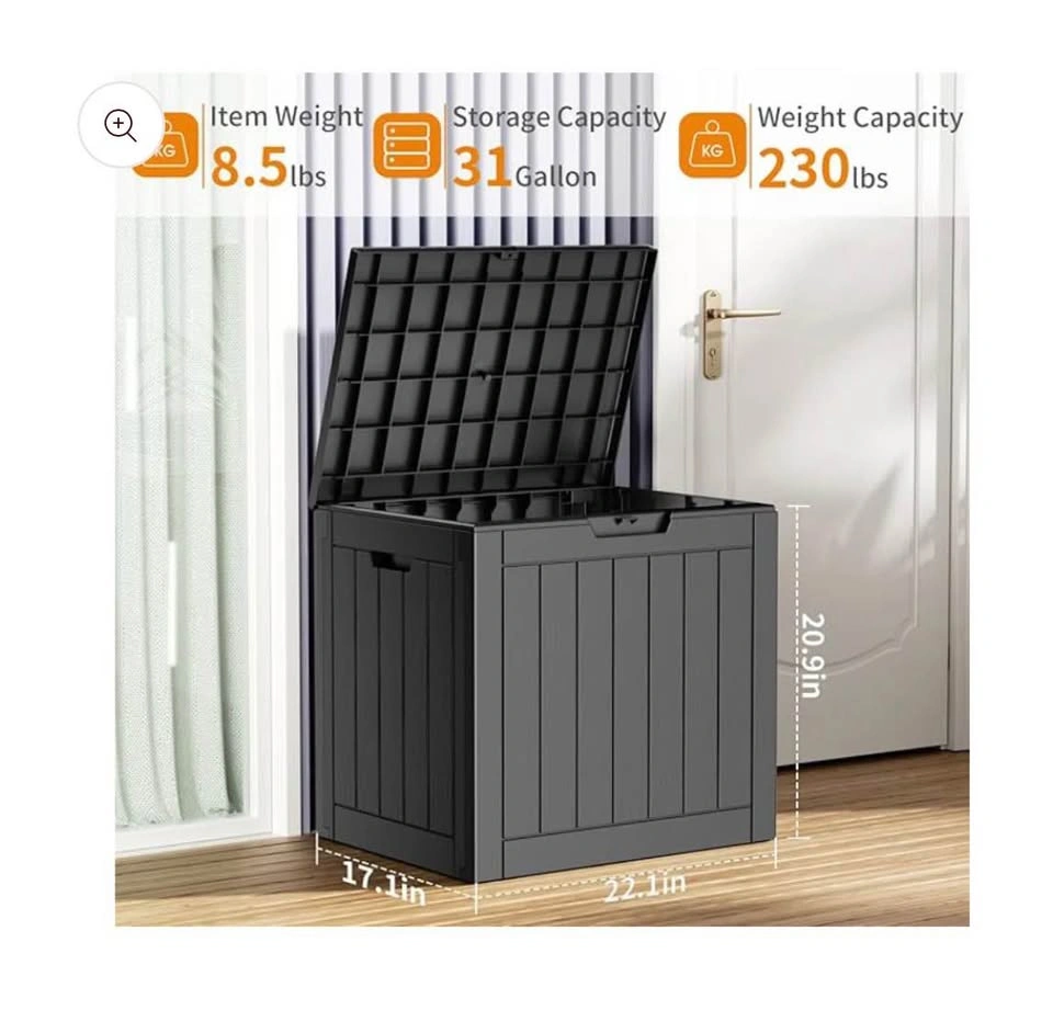 Black 31 Gallon Outdoor Storage Patio Box - photo 2