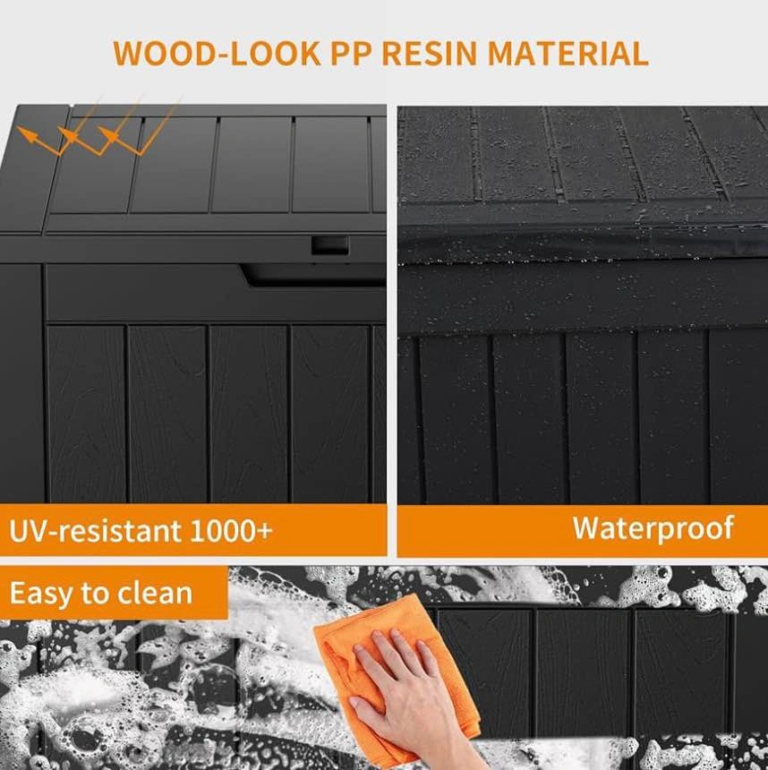 Black 31 Gallon Outdoor Storage Patio Box - photo 3