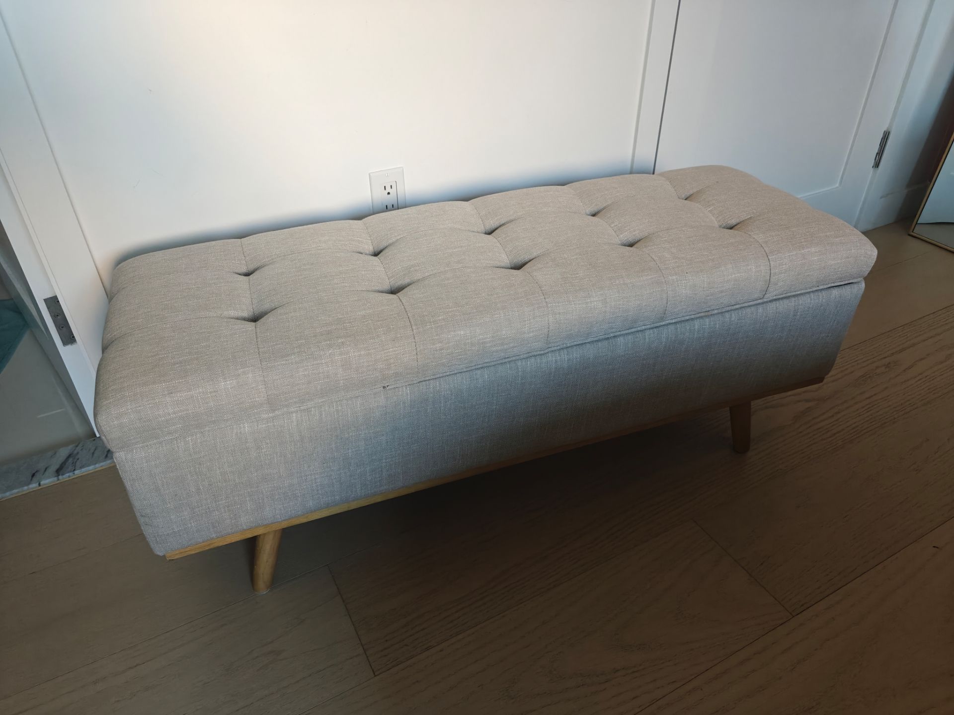 Fabric Upholstered Wooden Storage Bench