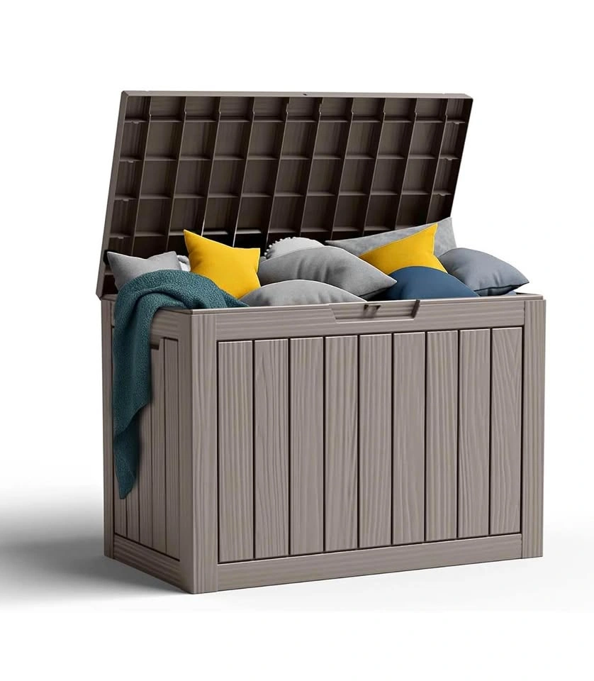 Gray 45 Gallon Outdoor Storage Patio Box