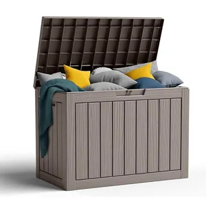 Gray 45 Gallon Outdoor Storage Patio Box