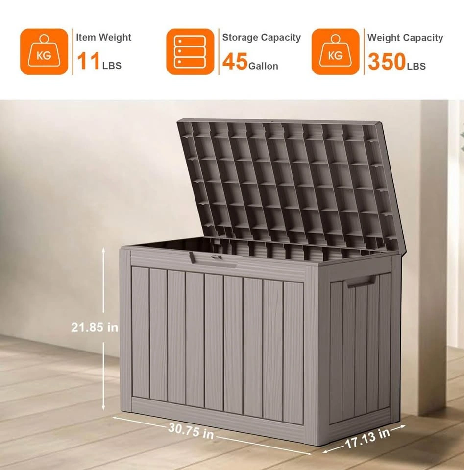 Gray 45 Gallon Outdoor Storage Patio Box - photo 2