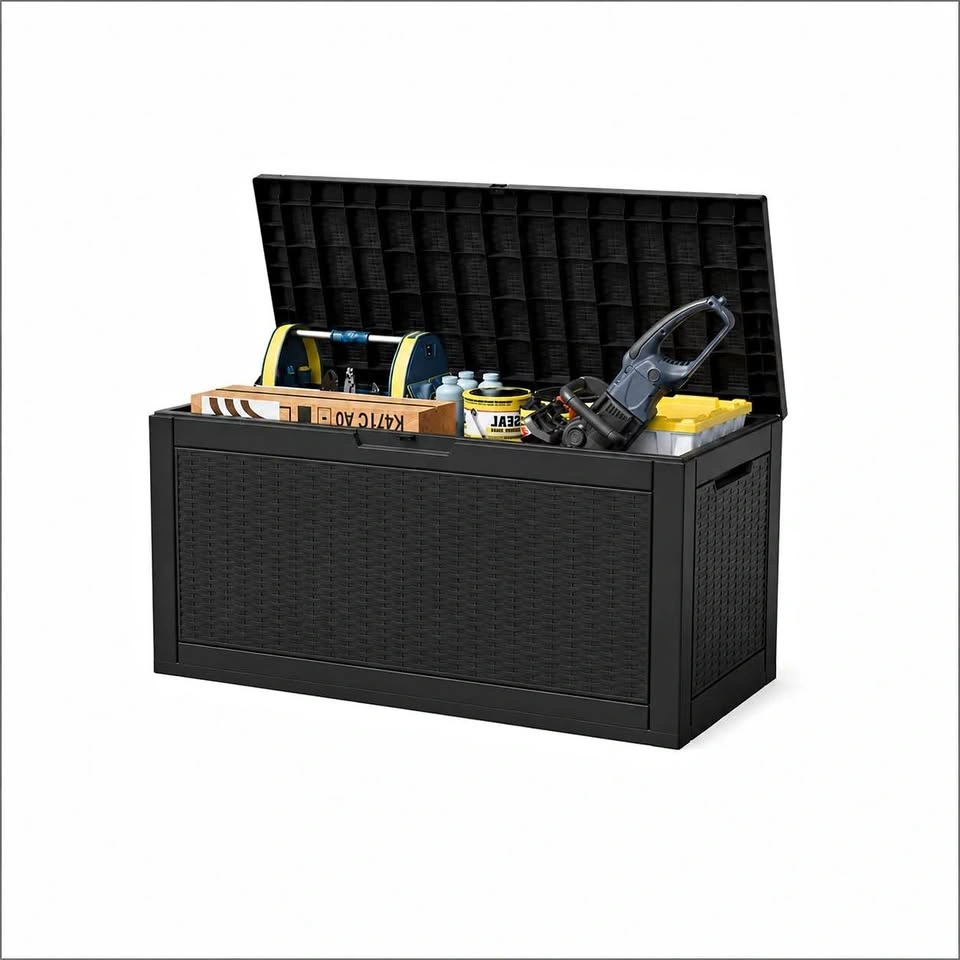 Black 90 Gallon Outdoor Patio Box