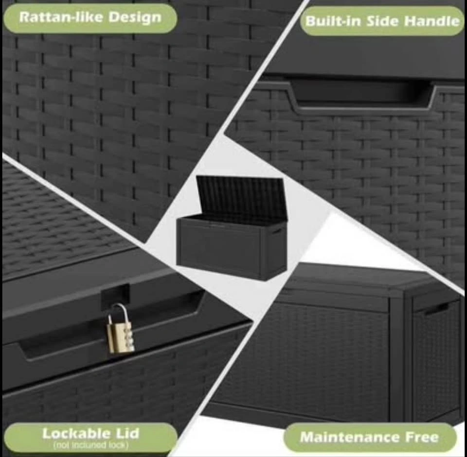 Black 90 Gallon Outdoor Patio Box - photo 3