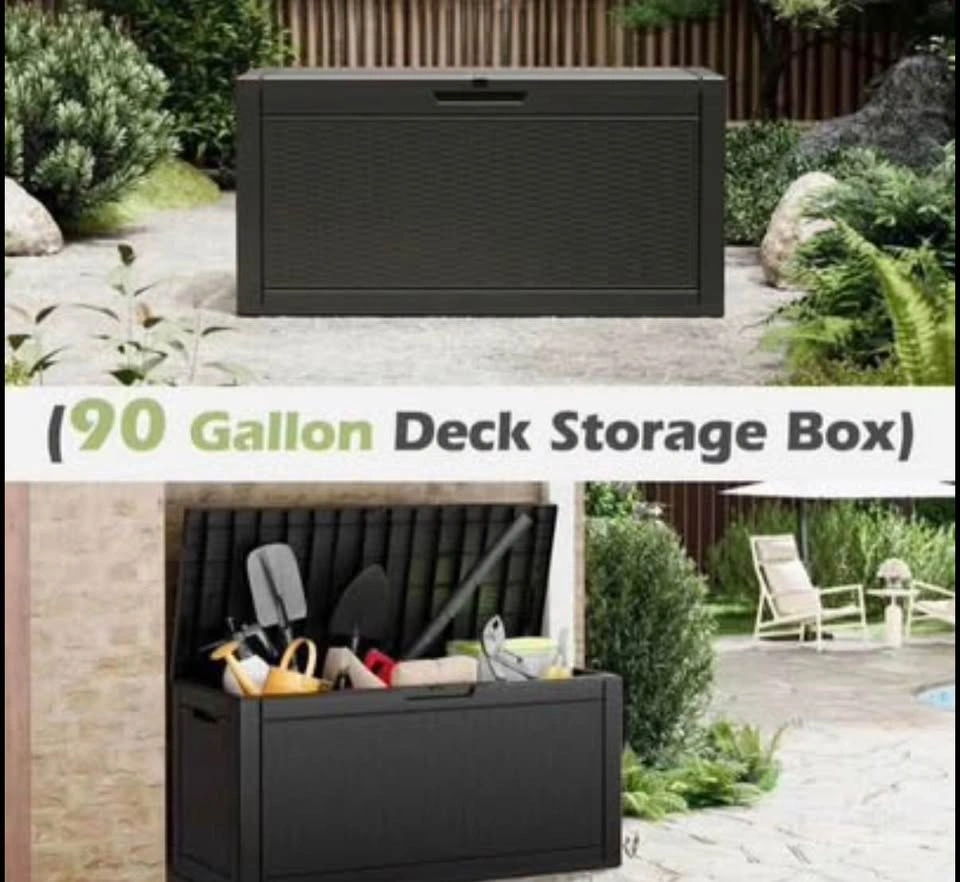 Black 90 Gallon Outdoor Patio Box - photo 5