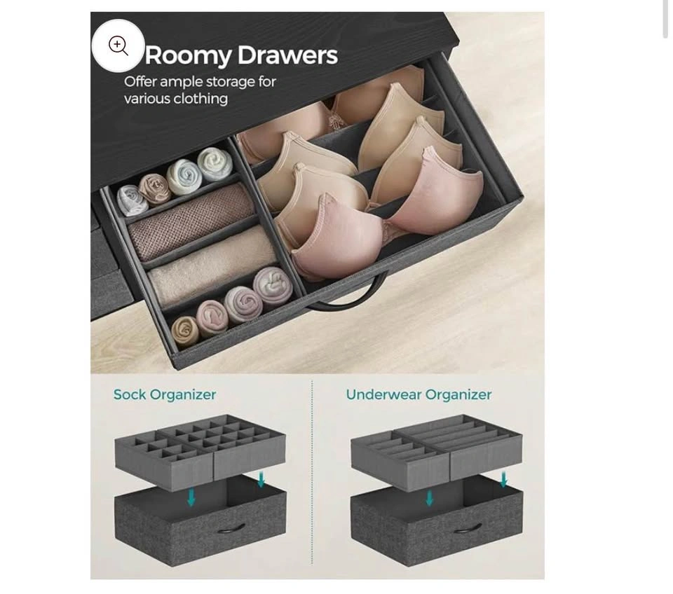 Gray 8 Drawer Fabric Storage Dresser - photo 3