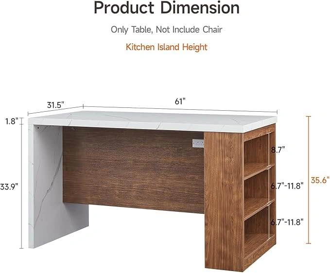 61” Kitchen Island With Adjustable Shelves - Brand New - photo 4