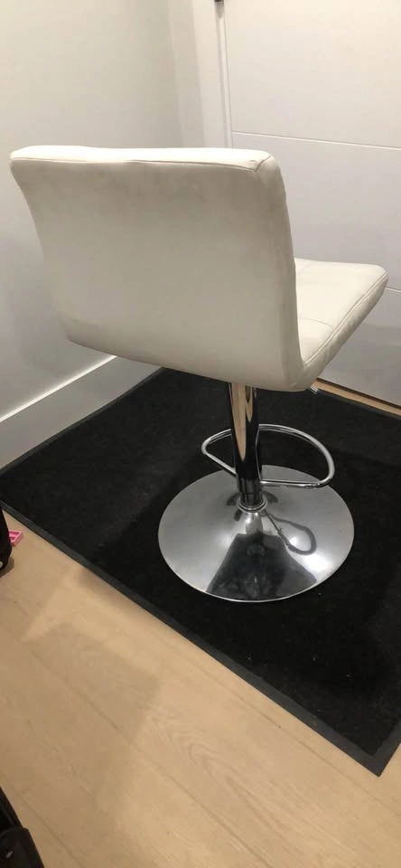 White Faux Leather Swivel Bar Stool - photo 2