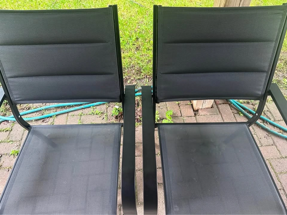 Outsunny Stackable Black Mesh Patio Chairs set of 2 - photo 3