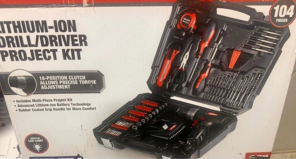 Hyper Tough 104-piece Lithium-Ion Drill/Driver Project Kit