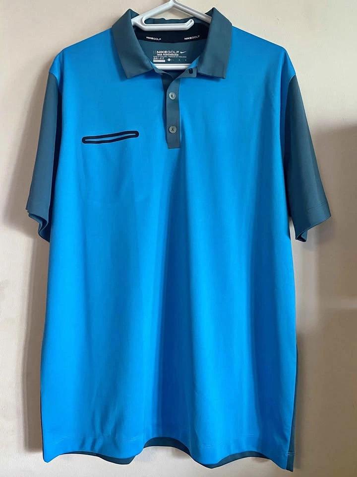 Nike Golf Tour Performance Dri-Fit Blue Polo Shirt Size L